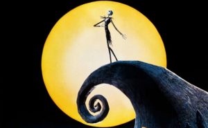 nightmare before christmas jack standing in front of moon.