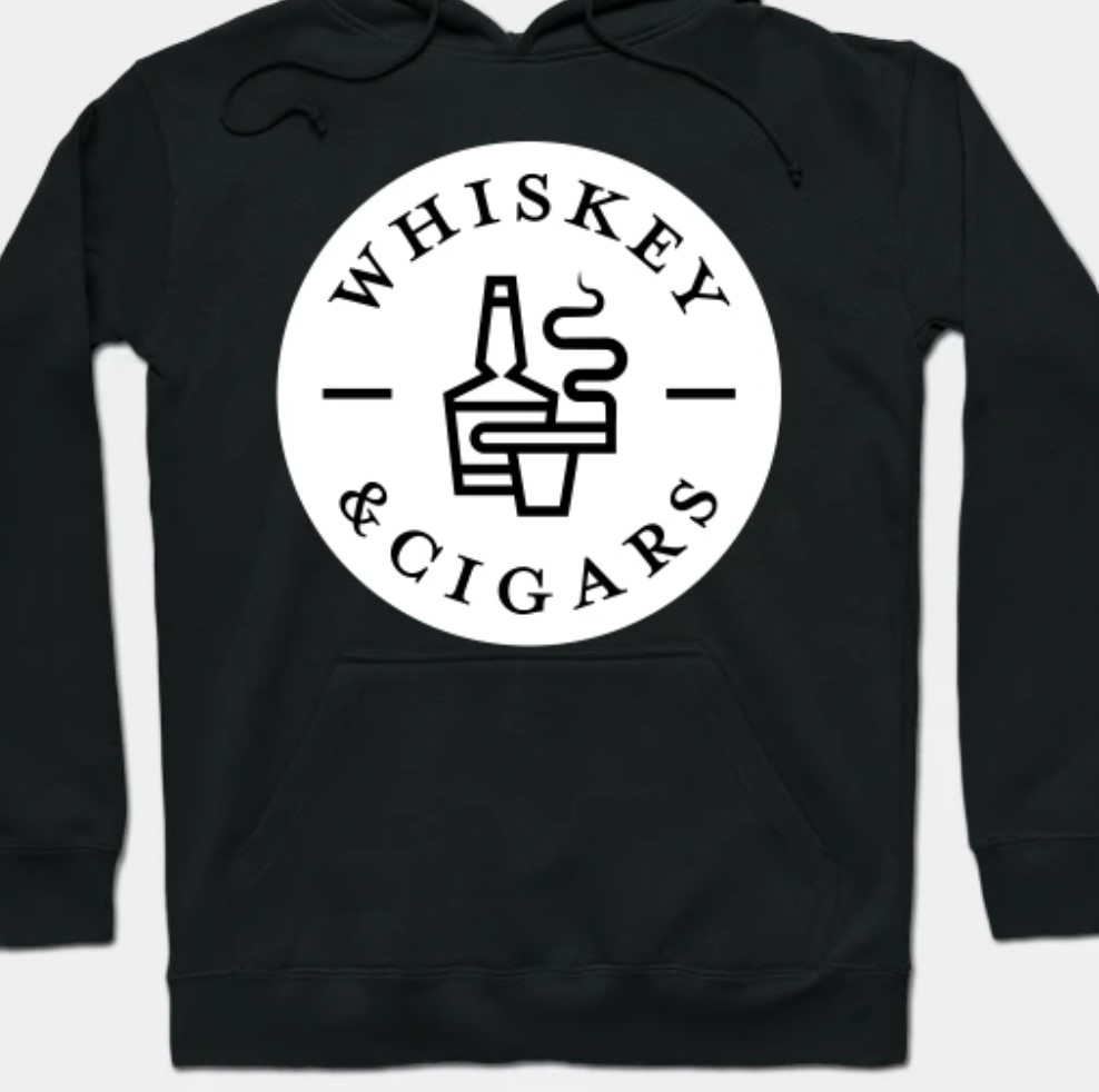 Whiskey and cigars sweatshirt from Teepublic.