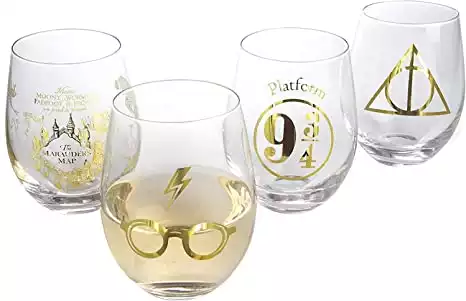 Harry Potter Stemless Wine Glasses, 17 oz